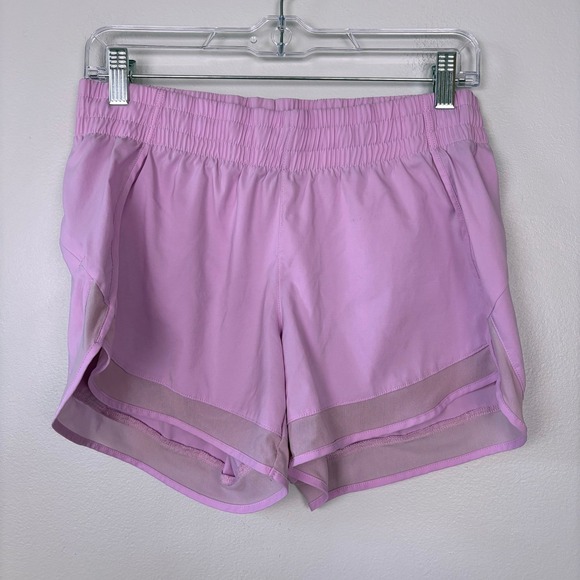 Athleta Mesh Race Run Short 4" Lilac Purple Built-In Brief Pink Size Small - Picture 2 of 11